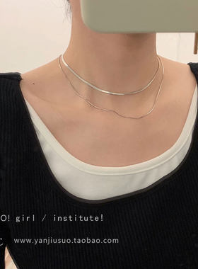 银色双层叠戴蛇骨项链女新款2026
