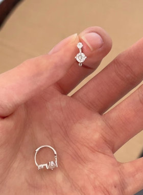 极简锆石耳圈女闪亮养耳洞小圈圈