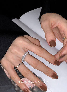 超闪水钻开口戒指2022年新款潮