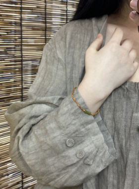 琉璃竹节橄榄核手链小众精致文艺