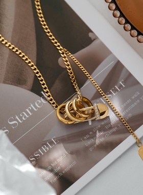 不掉色~小众高级轻奢三环曲别针