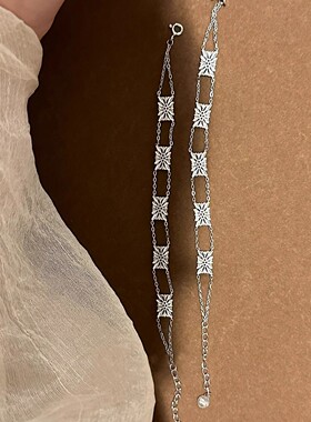 vintage独特设计中古感双面格桑