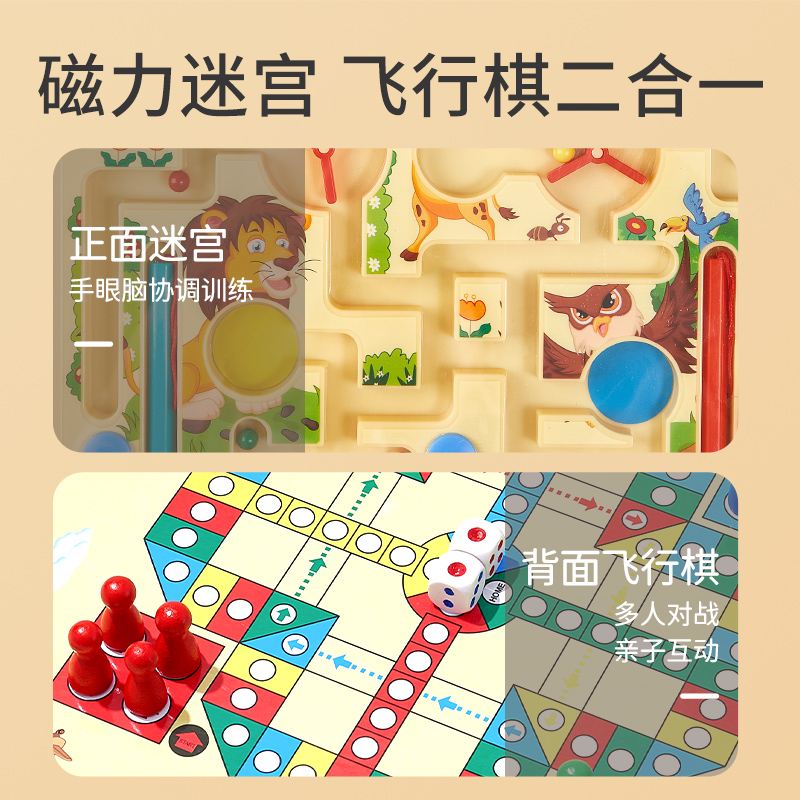 迷宮玩具走珠專注力訓練走迷宮磁力磁鐵運筆滾珠幼兒童思維益智_青青水墨旗艦店_玩具_童車_益智_積木_模型