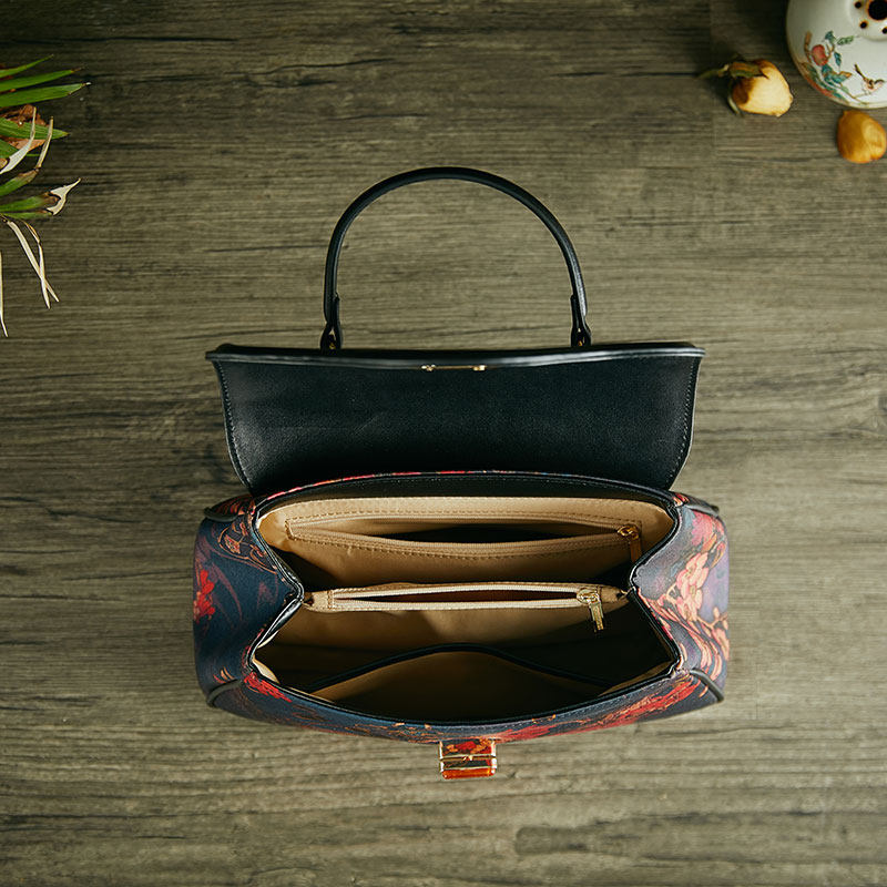 复古重缎真丝手提包品质妈妈礼服包 咪匠女士包袋