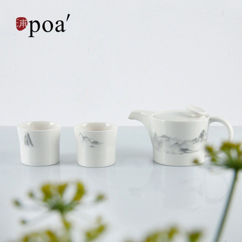 「浦poa」一壶两杯日式陶瓷下午茶具早茶茶壶亚朵简约东方中式 - 图2