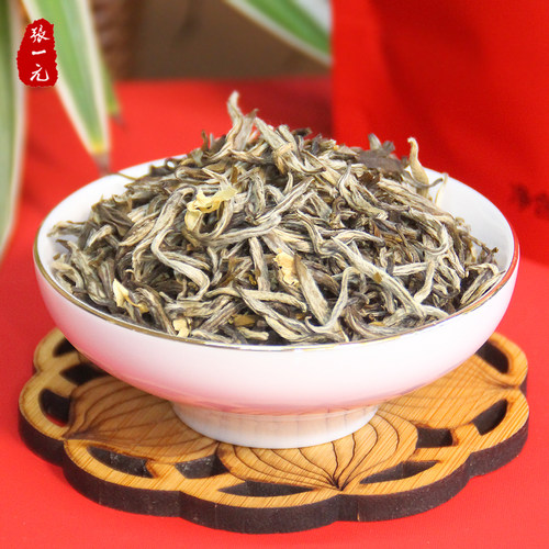 张一元茶叶八窨茉莉龙毫自饮袋装50g清香型茉莉花茶新茶嫩芽 - 图0