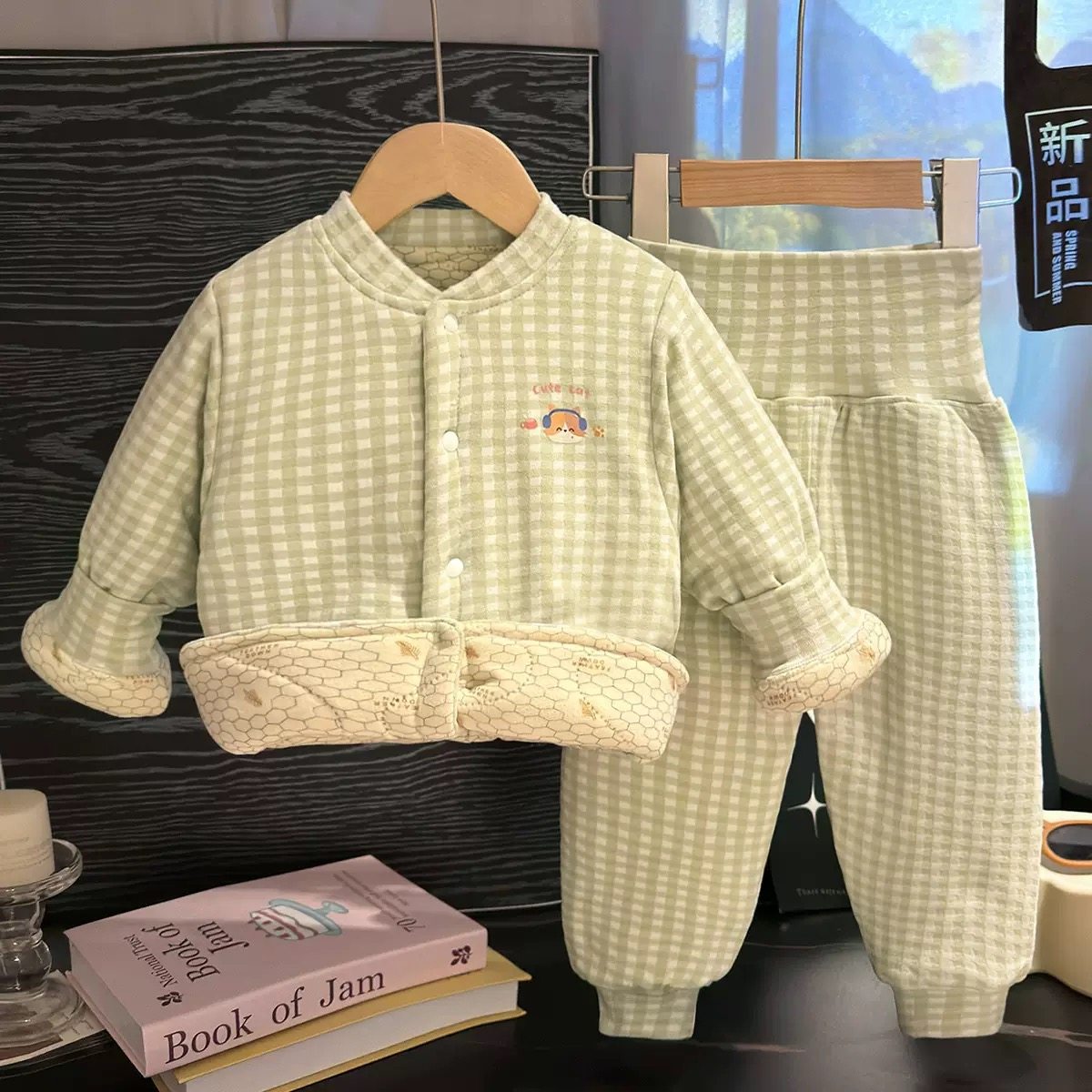 冬季夹棉加厚婴儿衣服保暖家居服套装男女宝宝棉衣两件套睡衣冬装,淘宝优惠券,粉丝福利购,淘宝优惠卷