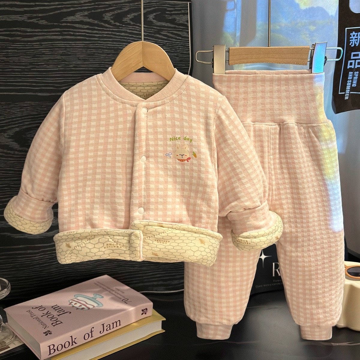 冬季夹棉加厚婴儿衣服保暖家居服套装男女宝宝棉衣两件套睡衣冬装,淘宝优惠券,粉丝福利购,淘宝优惠卷