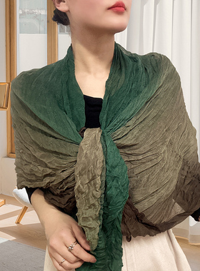 唯莎伦四季褶皱百搭男女丝巾