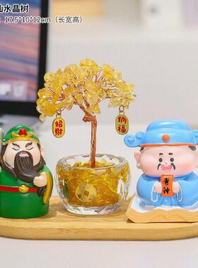 高考寓意好的礼物考神桌水面摆件逢考必过晶发财树考试上岸幸运物