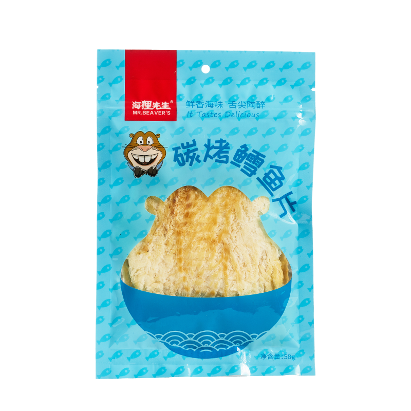 海狸先生碳烤58g烤鱼片童年鳕鱼片 海狸先生即食鱼零食