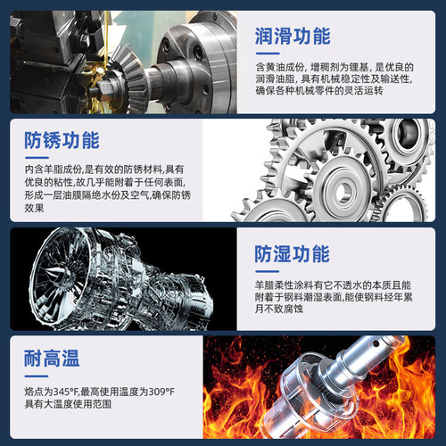 得力汽车专用润滑脂车门异响消除铰链天窗轨道锁限位器黄油喷剂 - 图2