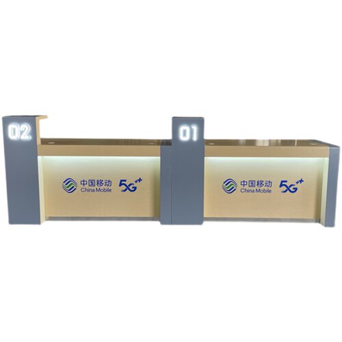 新款移动业务受理台电信联通5G台席手机店木纹收银台维修接待台 - 图3