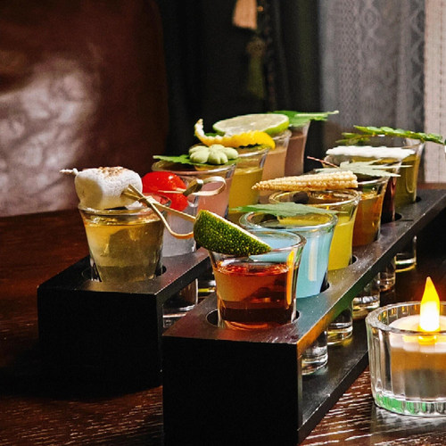 B52子弹杯轰炸机套装 加厚一口杯斗酒鸡尾酒龙舌兰shot杯套装杯架 - 图0