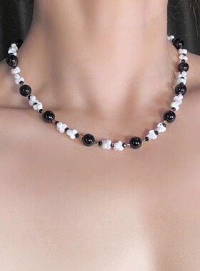 叠搭高级感新款串珠黑玛瑙项链