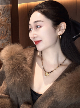 美拉德虎眼石串珠八宝罗盘项链贵