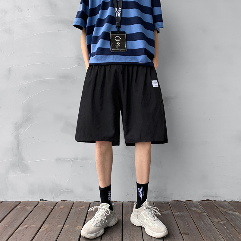 男夏季韩版潮胖子ins港风直筒短裤 鲁巴兔休闲裤