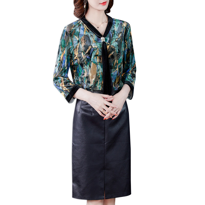 七分袖女春秋装2020年新款中年小衫 津仁妤T恤