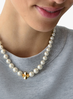 【3期免息】【元旦礼物】kate spadeSpade Flower仿珍珠项链轻奢