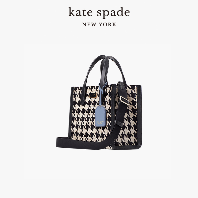 kate spade ks manhattan 千鸟格小号手提包托特琴谱包简约通勤女 - 图1