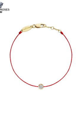 红绳女士钻石金绳制手链