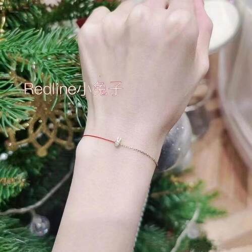 redline红绳2023新款女士Mini Pure Rabbit半绳半链兔子手链精致 - 图2