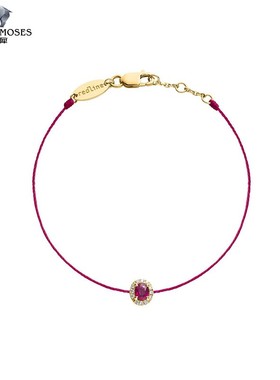 红绳女士钻石红宝石手链