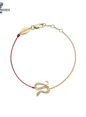 红绳女士半绳半链钻石手链