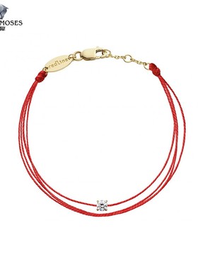 redline/红绳女士2023新款Solitaire 0.08克拉圆形钻石金多绳手链