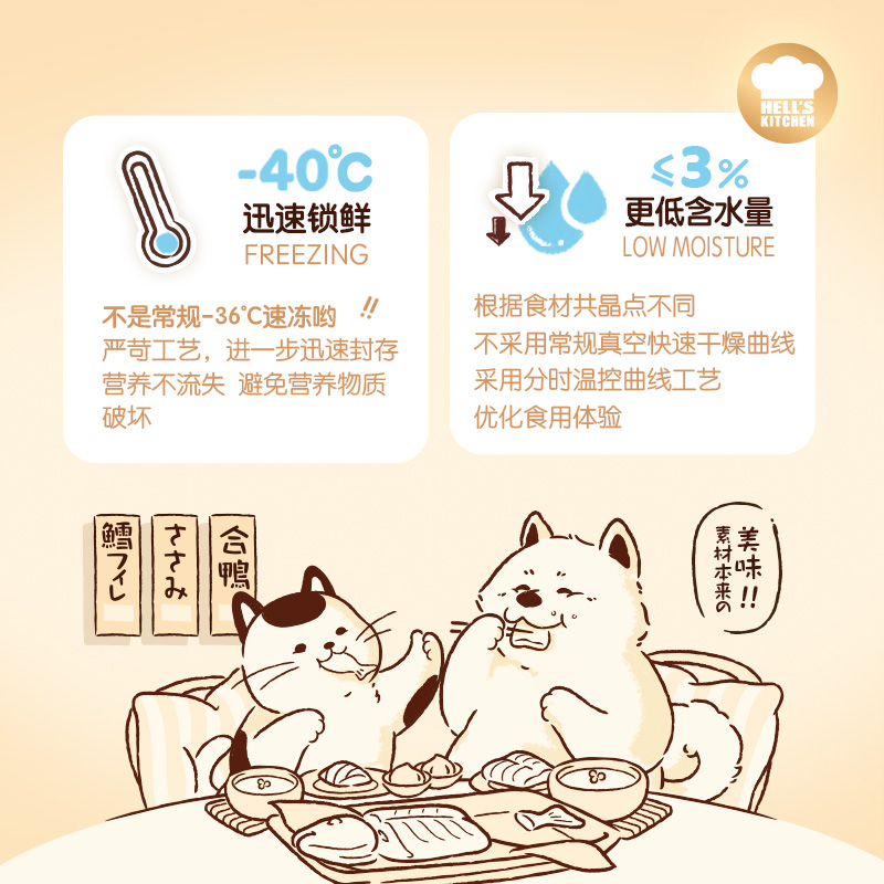 地狱厨房 特选鳕鱼冻干猫零食猫狗零食磨牙营养整根鳕鱼干囤货装
