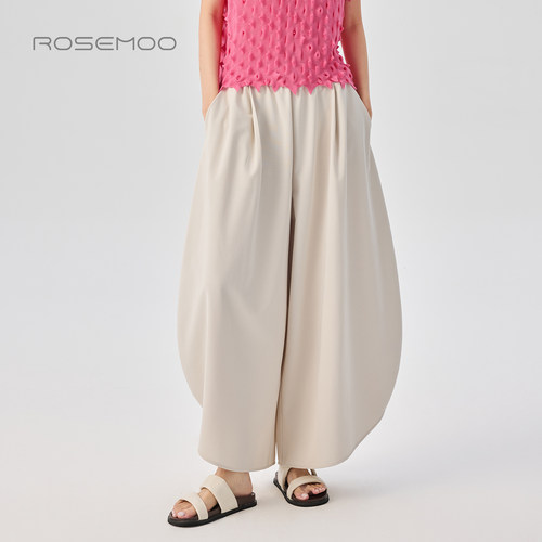 容子木ROSEMOO26夏【商场同款】针织宽松松紧腰长裤RWM2KC127A - 图1
