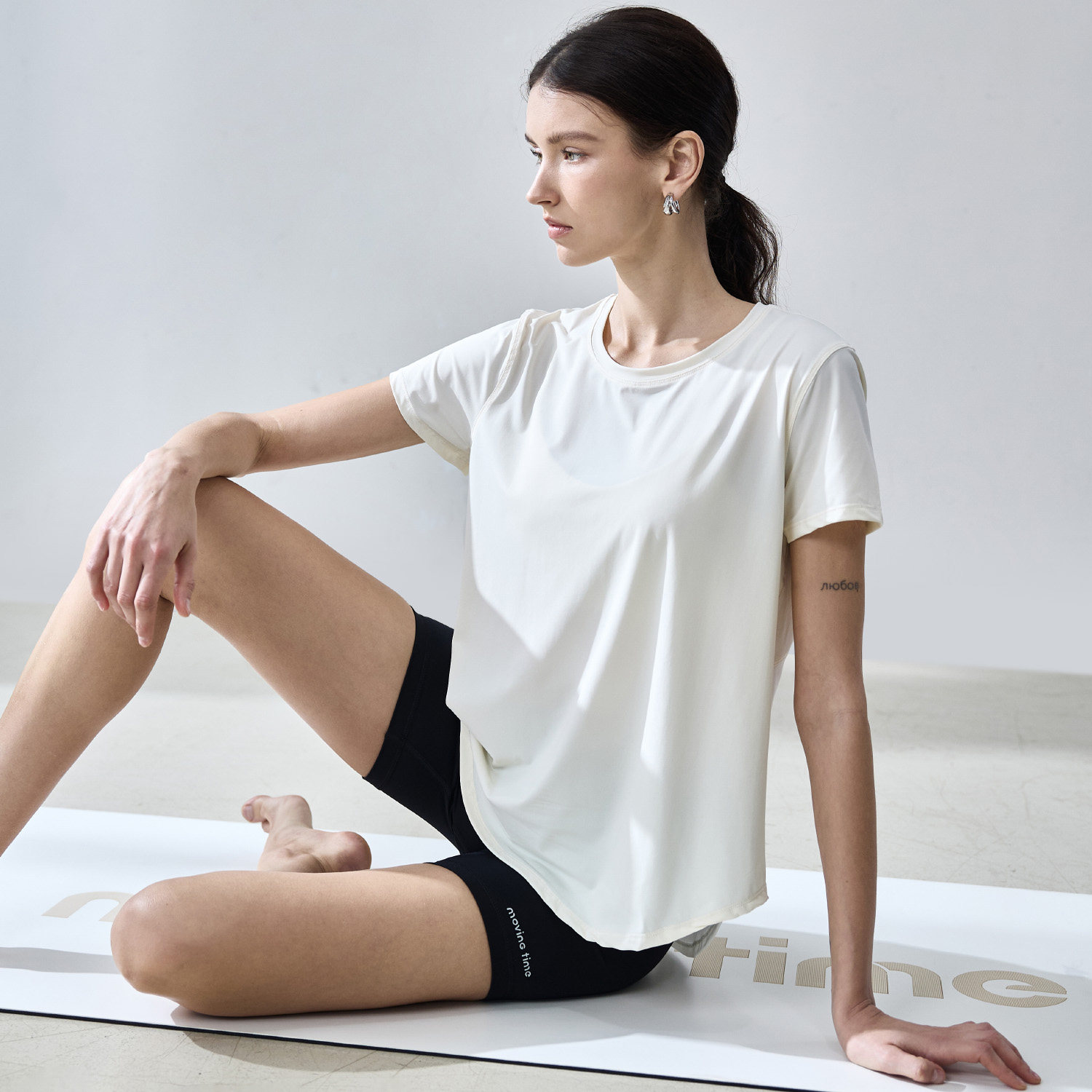 movingtime宽松运动T恤女瑜伽罩衫休闲跑步健身服短袖训练上衣夏,淘宝优惠券,粉丝福利购,淘宝优惠卷