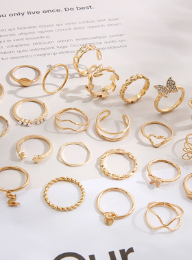 叠戴关节戒指女Newoman