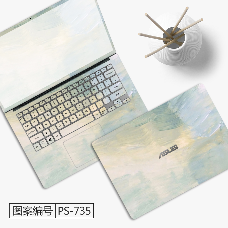 华硕灵耀s2电脑贴纸S4300FN笔记本S5100UN S4100U贴膜14/15.6寸飞行堡垒6代fx86全套FL8700F定制外壳保护膜女 - 图2