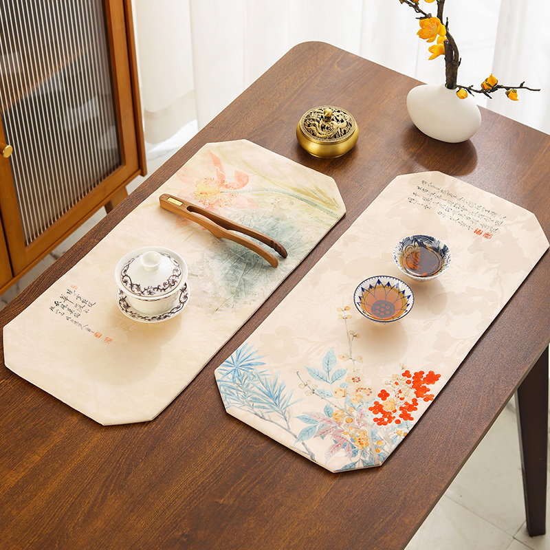 新中式禅意茶席专用茶桌布垫防水茶道垫子茶垫桌旗茶台吸水茶杯垫,淘宝优惠券,粉丝福利购,淘宝优惠卷