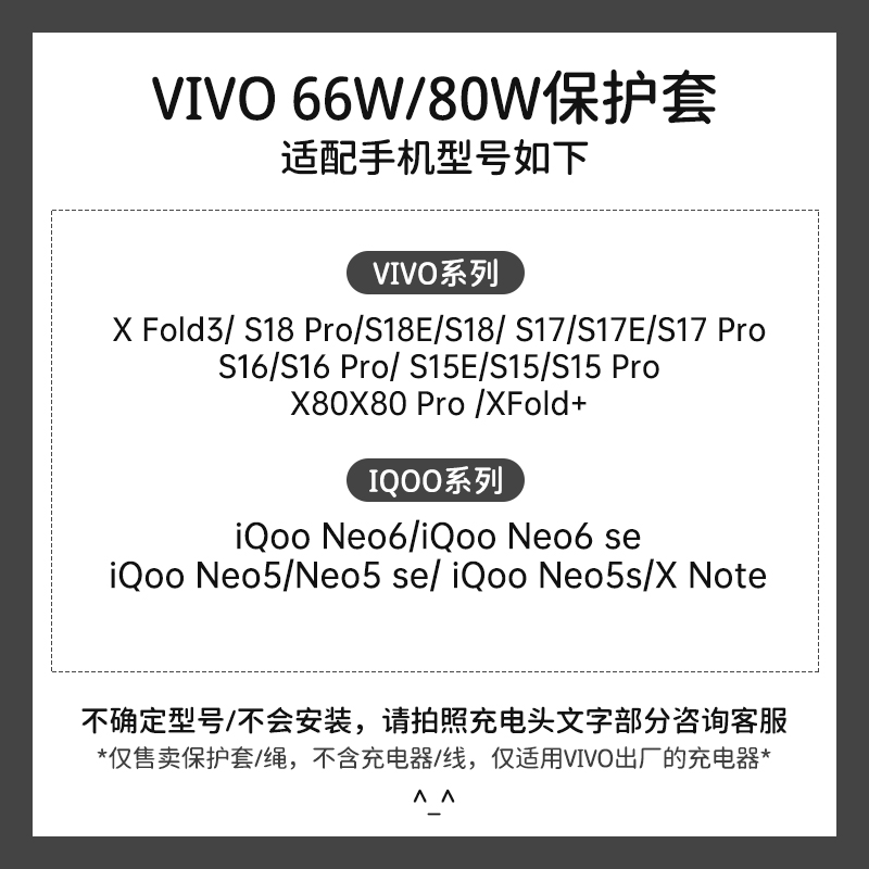 适用于vivo80wXFold3数据线两端防折断套绕绳66Ws18pro s18e s17 17e手机壳 iQOOneo6充电器数据线保护套新款-图0