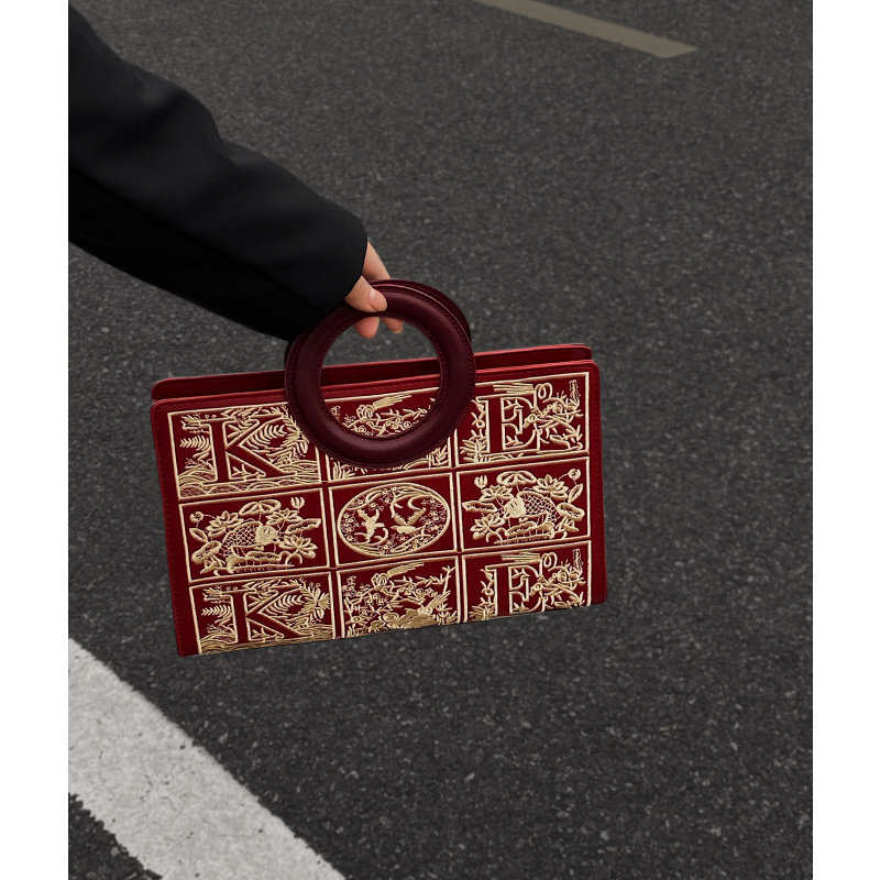 国风刺绣红色结婚包包新娘包手提包女大容量2024新款斜挎包妈妈包,淘宝优惠券,粉丝福利购,淘宝优惠卷