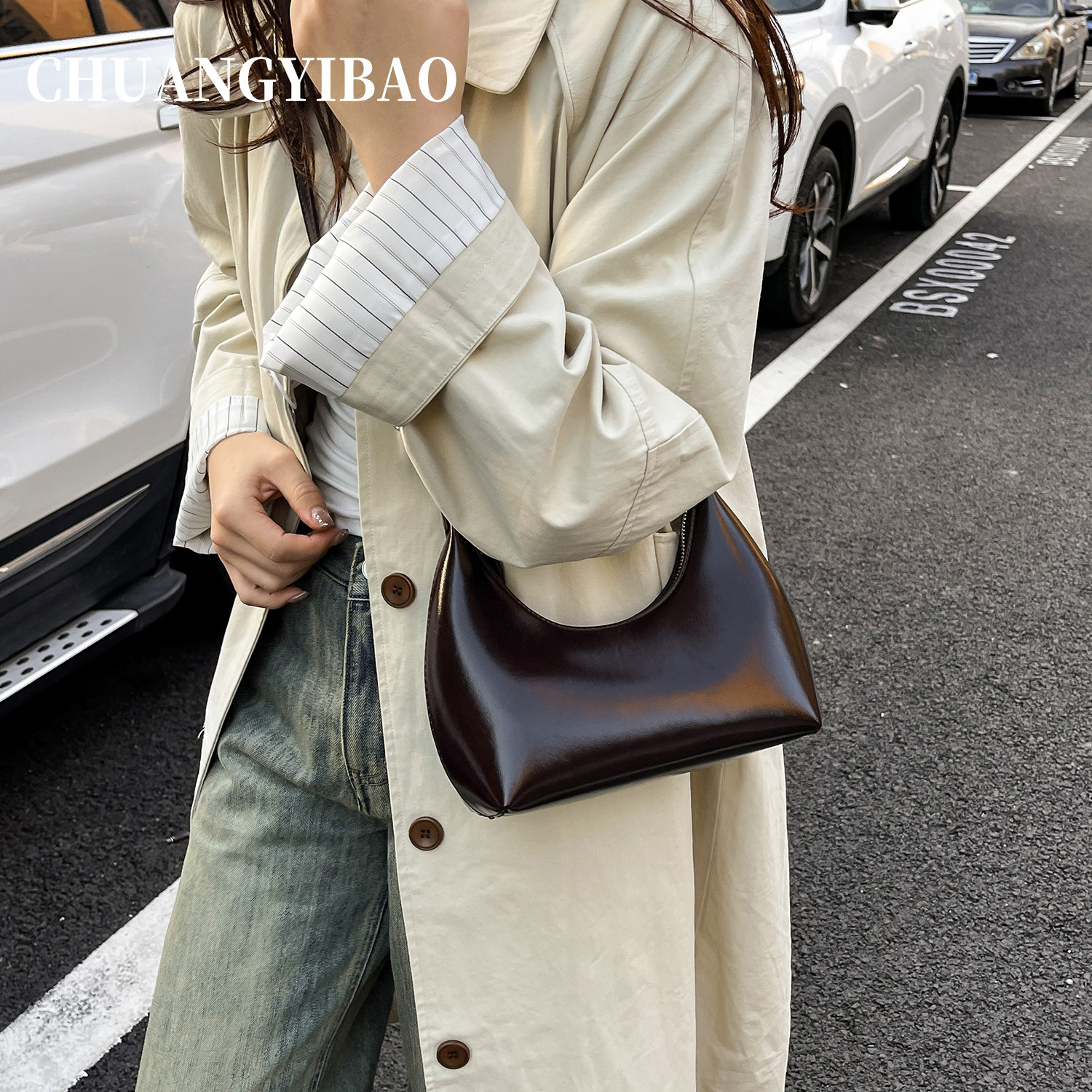 小众高级感月牙包包女式2025新款秋冬超火轻奢通勤斜挎手提小拎包,淘宝优惠券,粉丝福利购,淘宝优惠卷