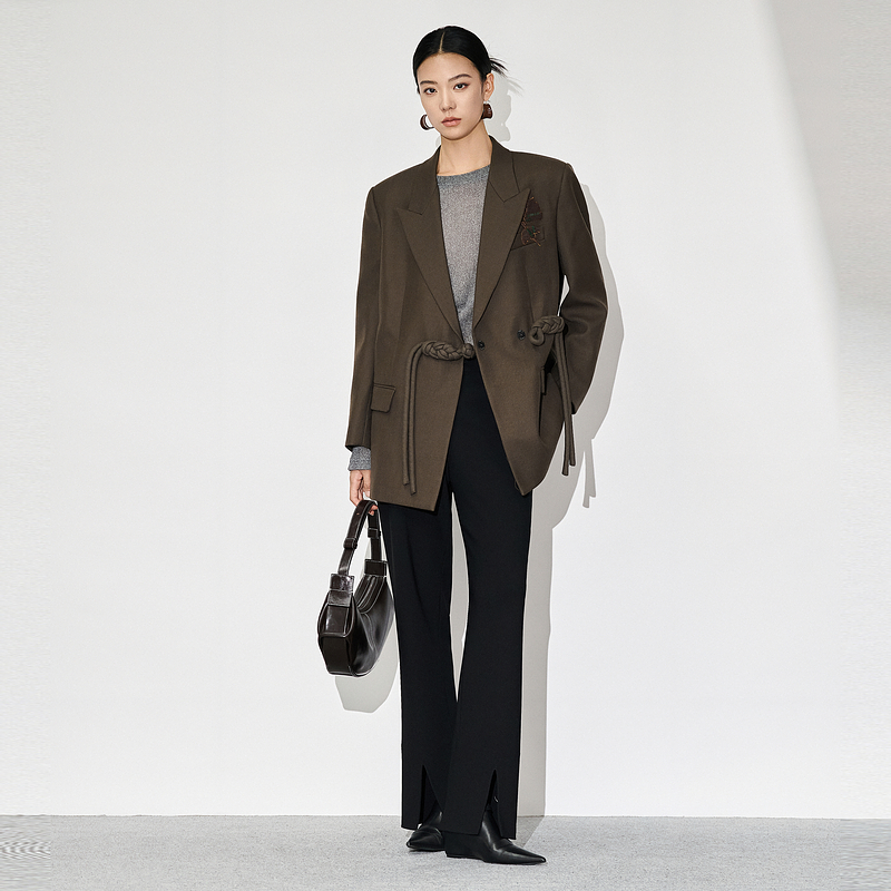 XG/雪歌XL401606B884灰色亮丝长袖T恤2025冬季新款修身圆领上衣女 - 图0