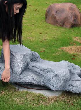 仿真石造景摆件大型玻璃钢假山石庭院空心假山装饰防水室外创意风