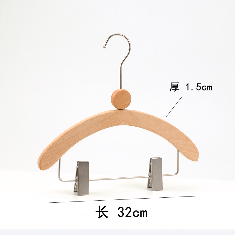 新款logo定制儿童衣架童装实木木质服装店专用小中大童衣挂撑子 - 图0