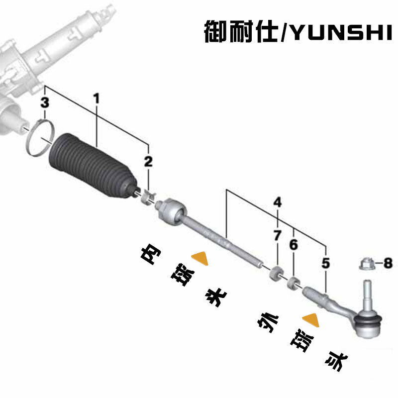 适用外内方向机球头GS8传祺GS4广汽GS5横拉杆GA3S转向GA5 GA6 GA8 - 图0