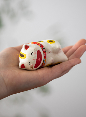 日本进口龙虎作大笑和纸招财猫