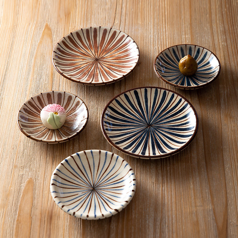 濑户本业窑日本进口濑户烧酱料碟日式陶瓷碟子马目纹复古豆皿,淘宝优惠券,粉丝福利购,淘宝优惠卷