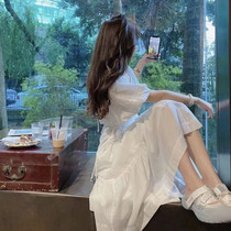 Tea Hysteria Style First Love Gentleness Wind Advanced Sensation White Tandem Dresses Superfairy Gentresses Summer Niche Design