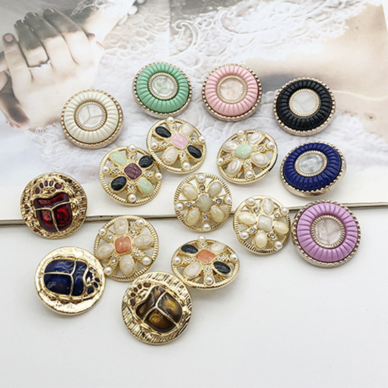 圆形金属小香珍珠扣子外套大衣毛呢钮扣毛衣开衫上衣女水钻纽扣子,淘宝优惠券,粉丝福利购,淘宝优惠卷