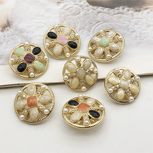 圆形金属小香珍珠扣子外套大衣毛呢钮扣毛衣开衫上衣女水钻纽扣子,淘宝优惠券,粉丝福利购,淘宝优惠卷