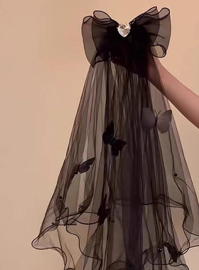New Night Maiden Halloween Knot Headdress Dress Black veil