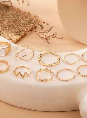 女戒指New ring fashion piece set ring/ring brand new women's