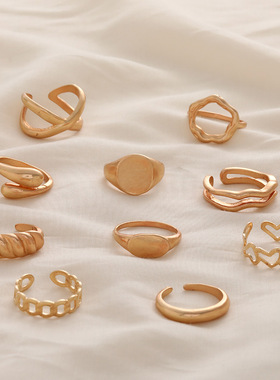 New accessory chain ring punk set ring/ring European 戒指女